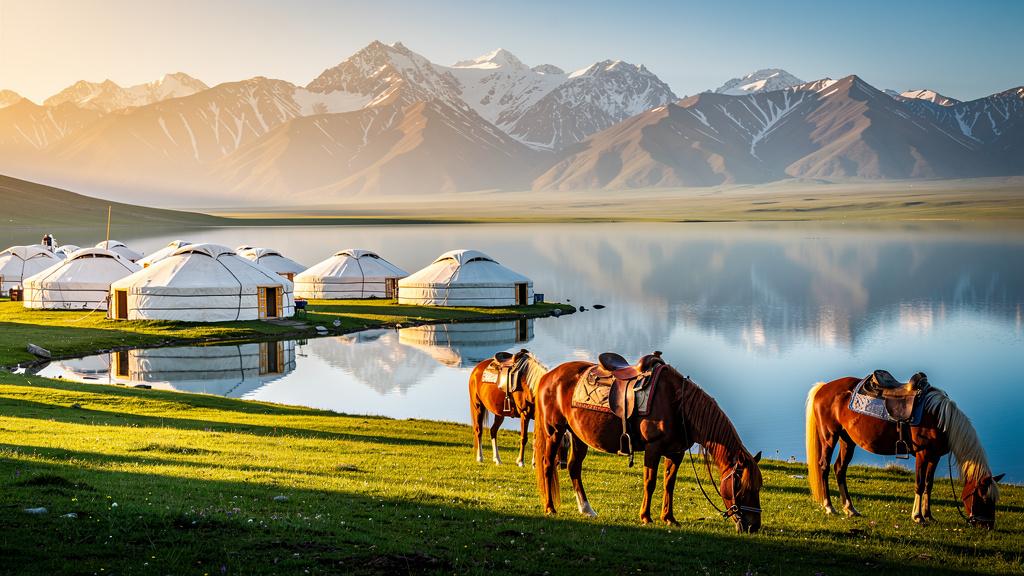 Illustrative travel scene for Song-Kul